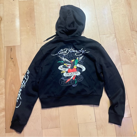 Ed Hardy Tops - NWT black ed hardy zip up hoodie